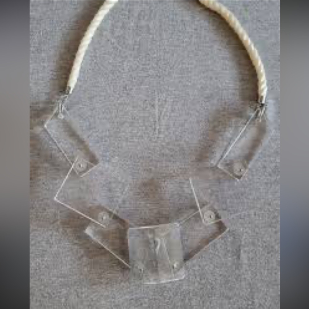 Gorgeous Abstract Lucite Geometric Necklace $250 original - Picture 2 of 7